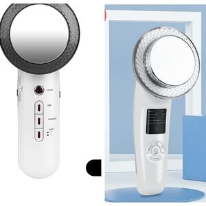 White Ultrasonic Facial Massager with LED Therapy